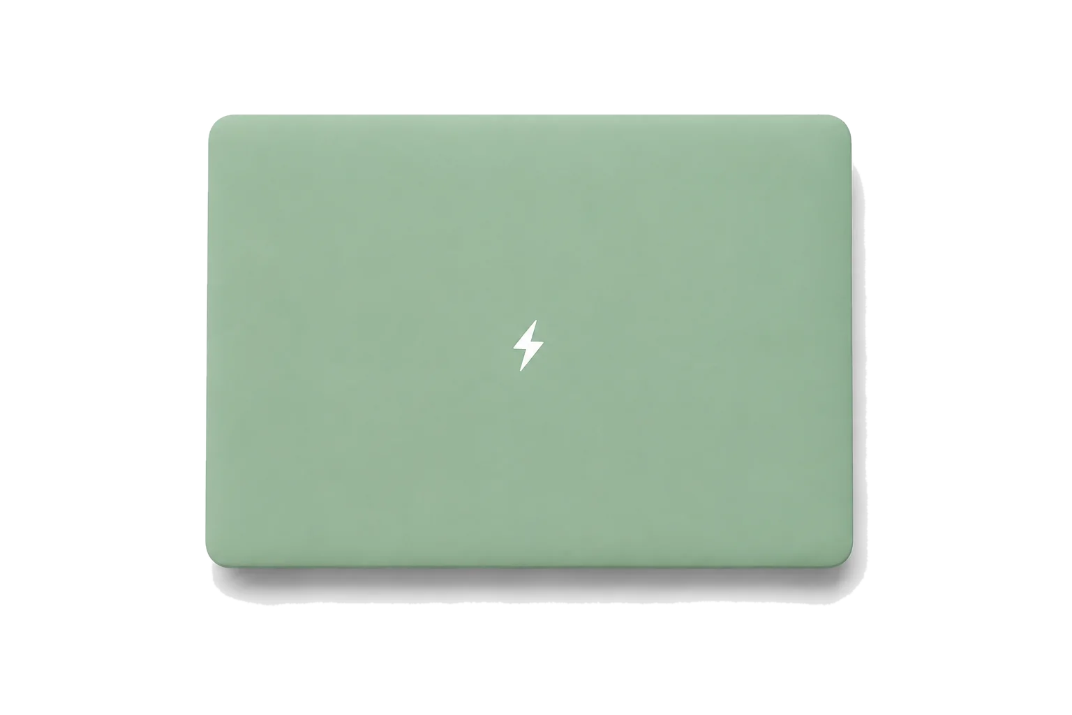 a bolt 13 laptop in green, closed, seen from above