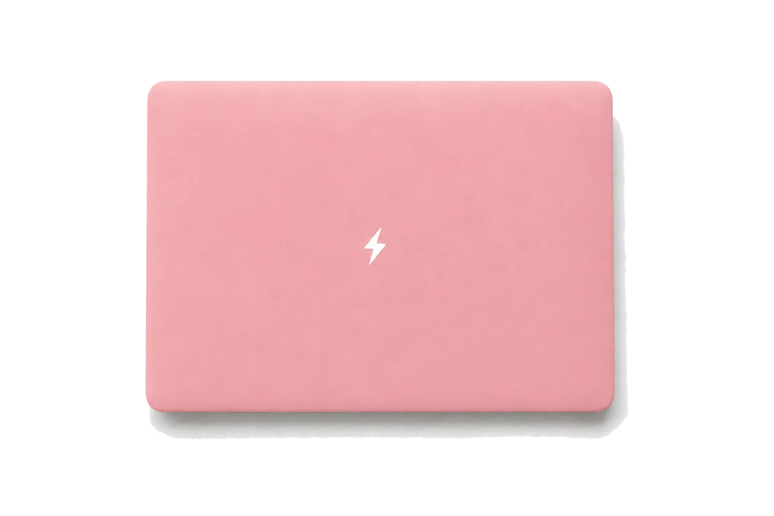 a bolt 13 laptop in pink, closed, seen from above